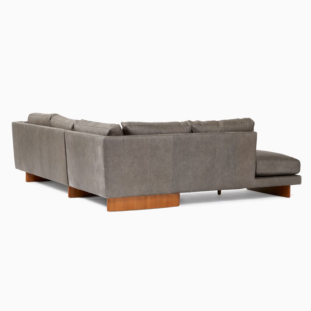 Corbin Leather 2-Piece Bumper Chaise Sectional