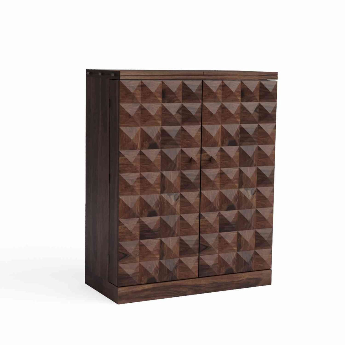 Sofia Solid Sheesham Wood Bar Cabinet (Big Size, Walnut Finish)