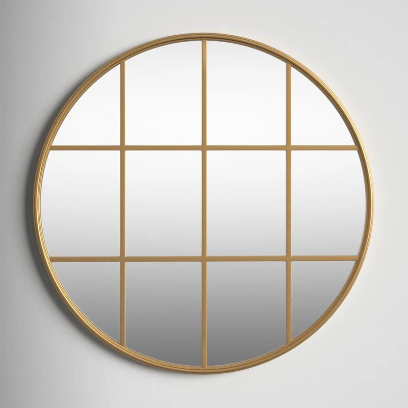 Gold Windowpane Design Mirror
