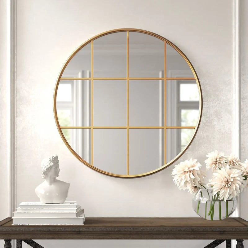 Gold Windowpane Design Mirror