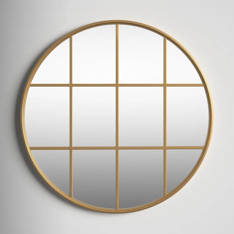 Gold Windowpane Design Mirror
