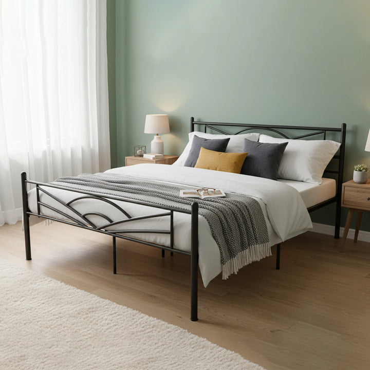 Modern Arched Metal Platform Bed Frame