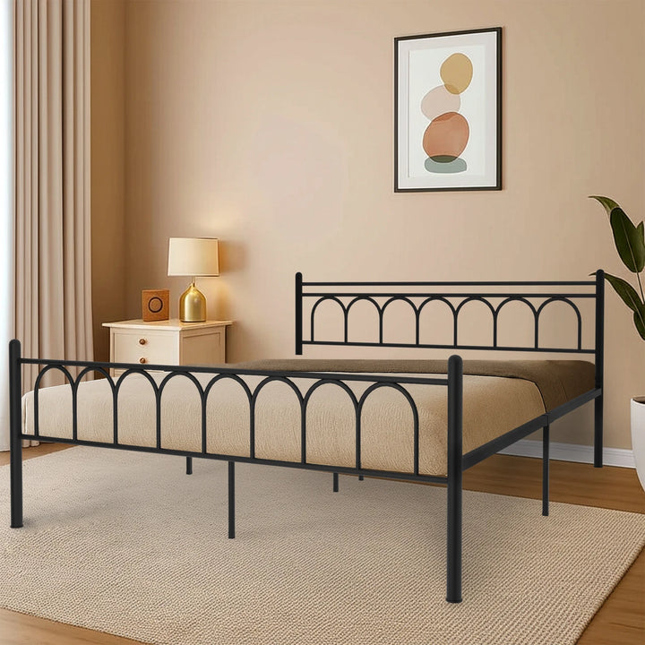 Modern Arch Pattern Metal Platform Bed Frame