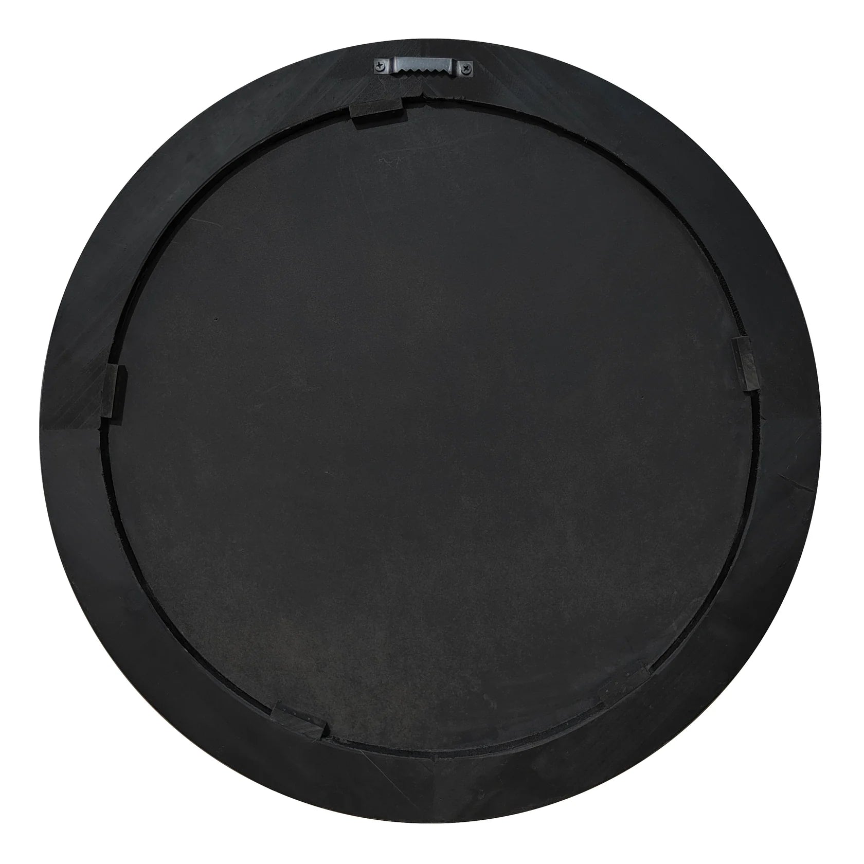 Black Wood  & Gold Round Wall Mirror