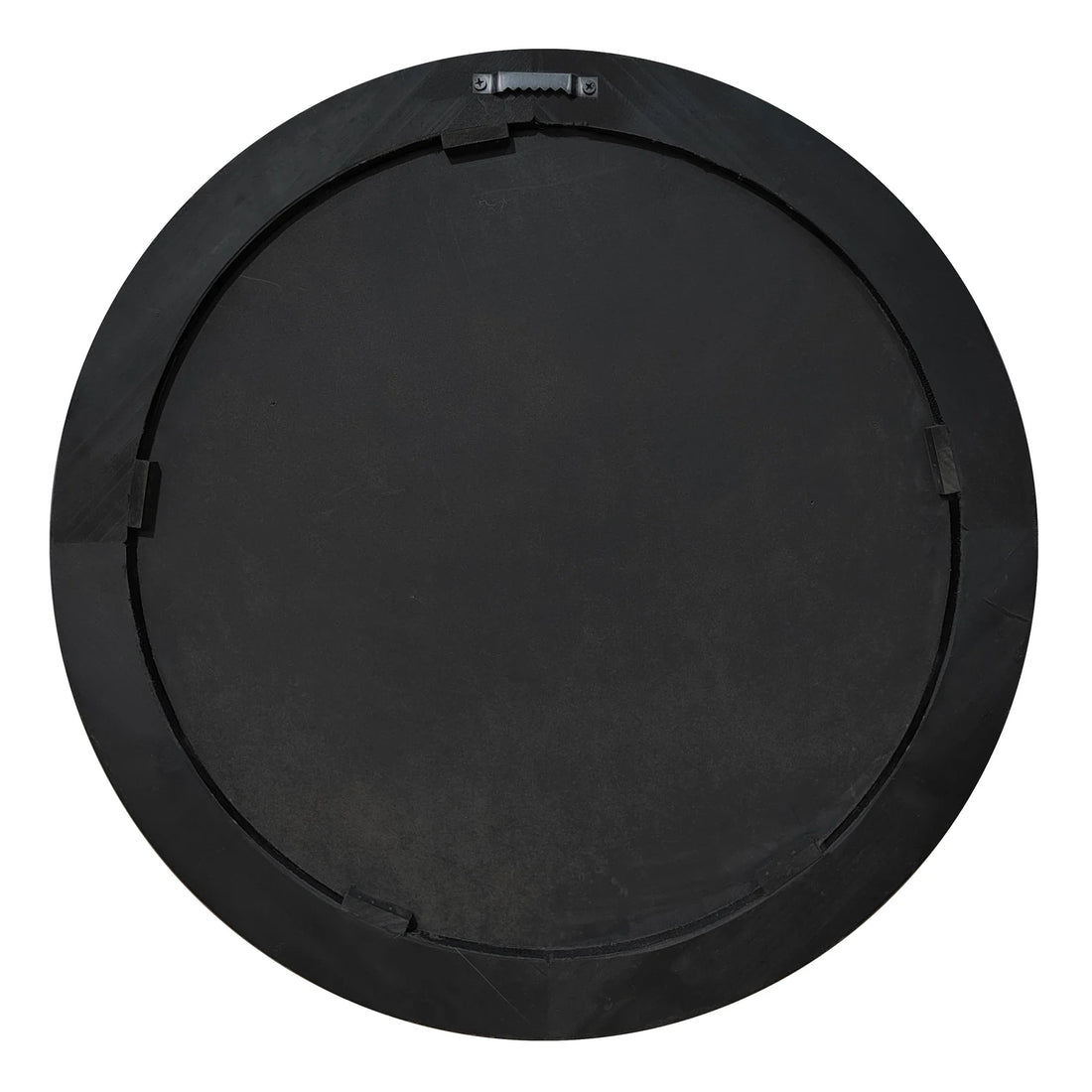 Black Wood  & Gold Round Wall Mirror