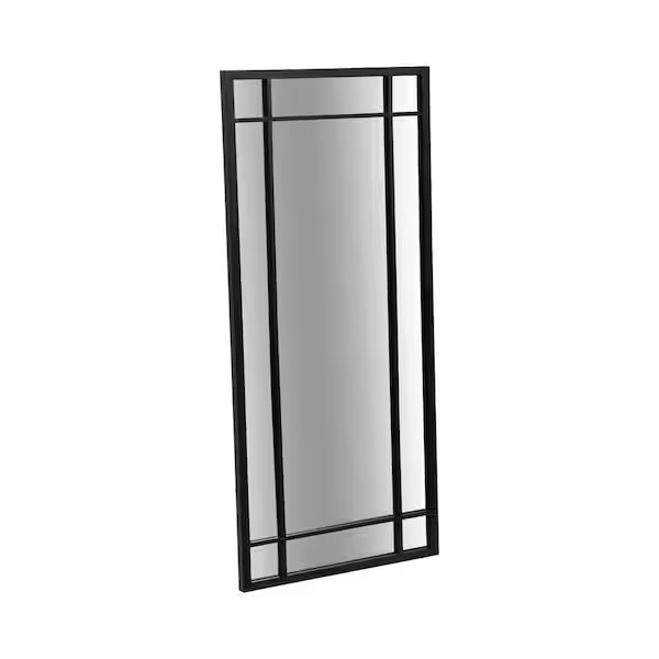 Casual Windowpane Metal Framed Mirror
