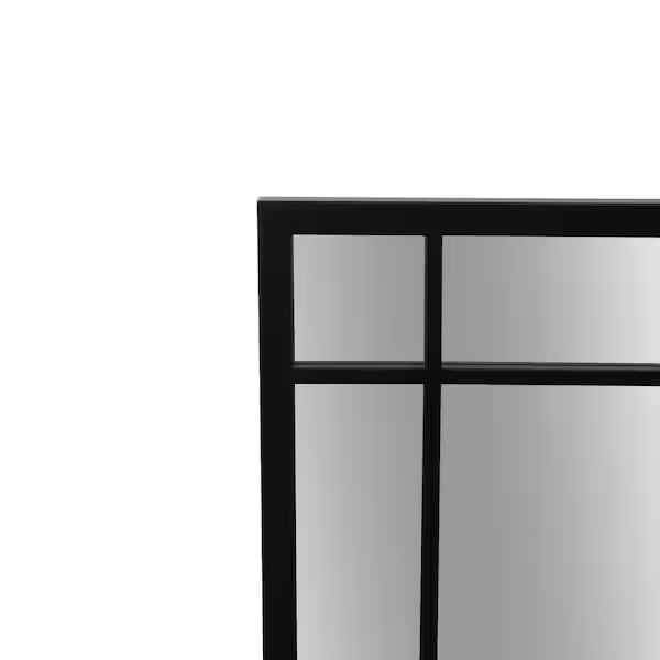 Casual Windowpane Metal Framed Mirror