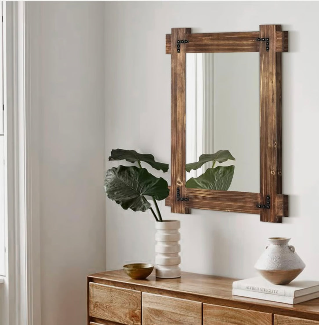 Rustic Wood Mirror Framed Farmhouse Natural