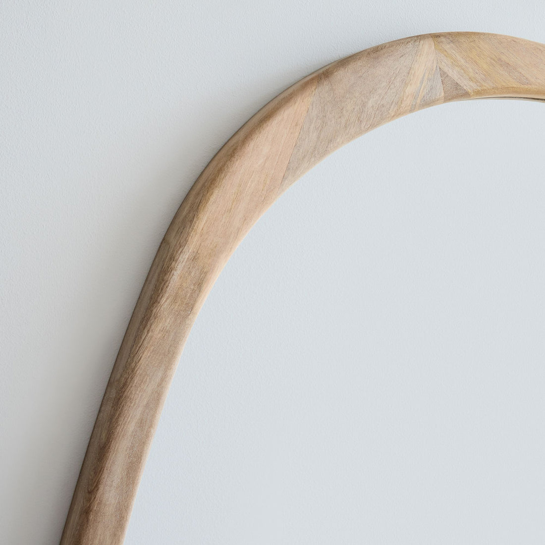Mid-Century Asymmetrical Wood Wall Mirror