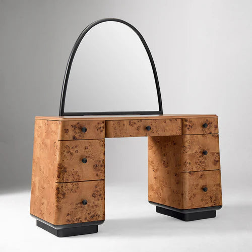 PIERCE & WARD BURL WOOD VANITY Mirror