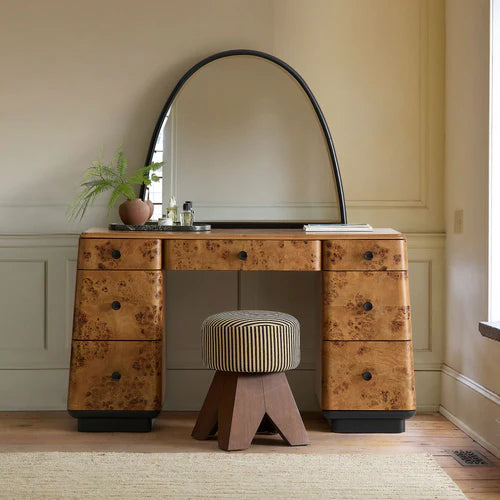 PIERCE & WARD BURL WOOD VANITY Mirror