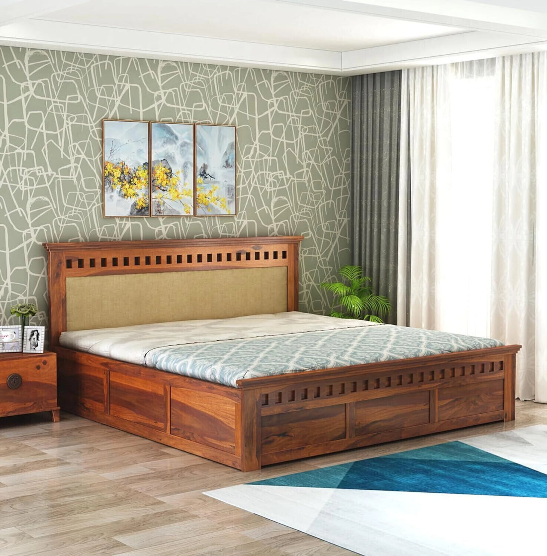 Sheesham Wood Bed For Bedroom