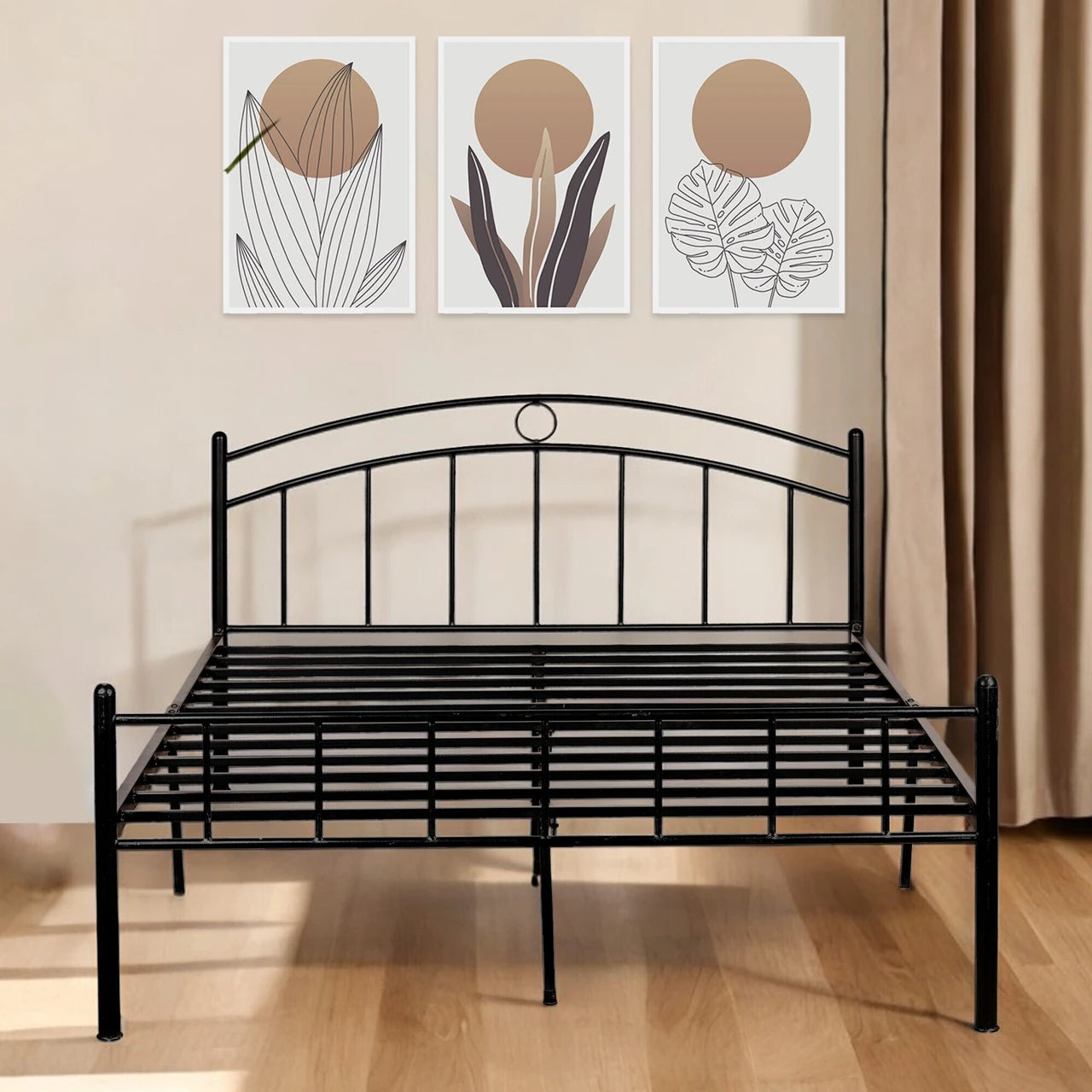Classic Curved Metal Platform Bed Frame