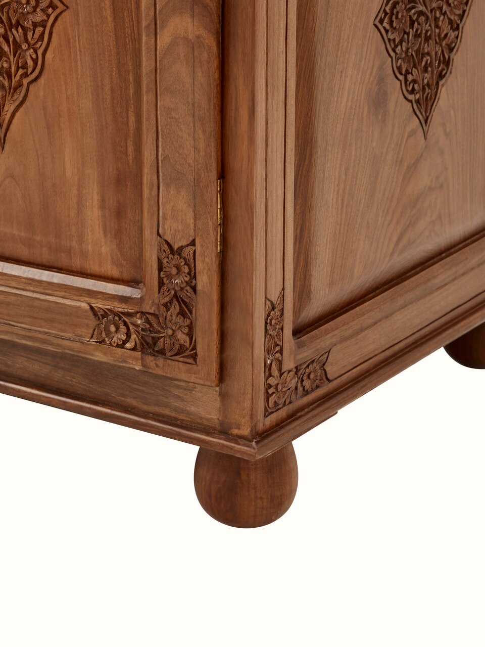 Carved Walnut Wood Wardrobe