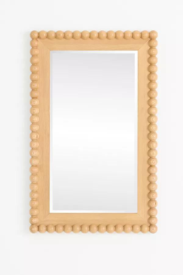 Wood Bobbin Rectangle Portrait Wall Mirror
