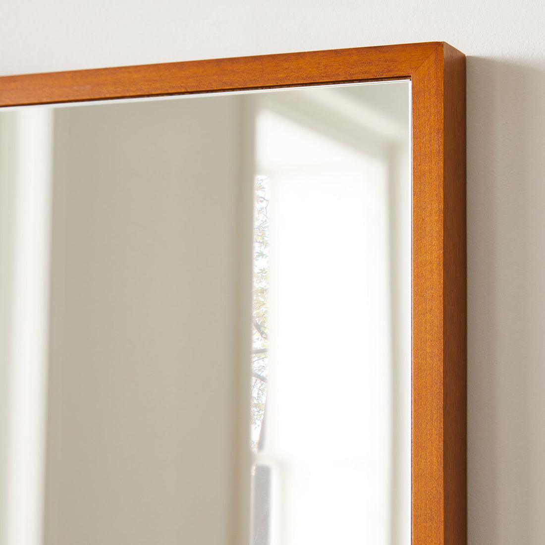 Thin Wood Rectangle Wall Mirror
