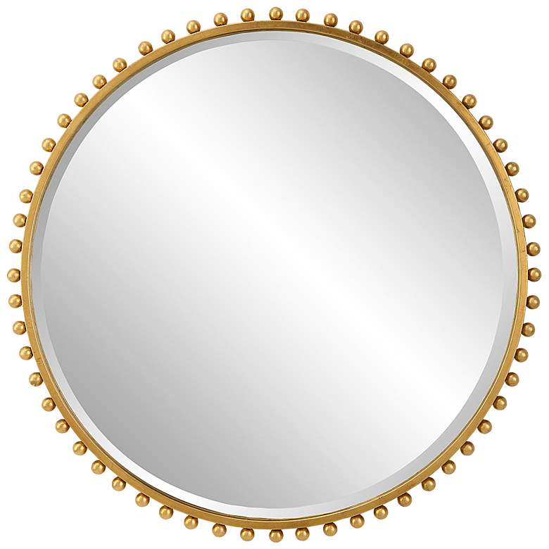 Taza Gold Leaf Iron Round Wall Mirror