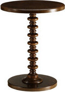 Winston Porter Walnut Finish Accent Table With Round Base
